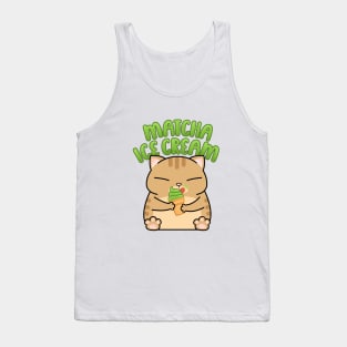 Chubby Cat Matcha Ice Cream Tank Top